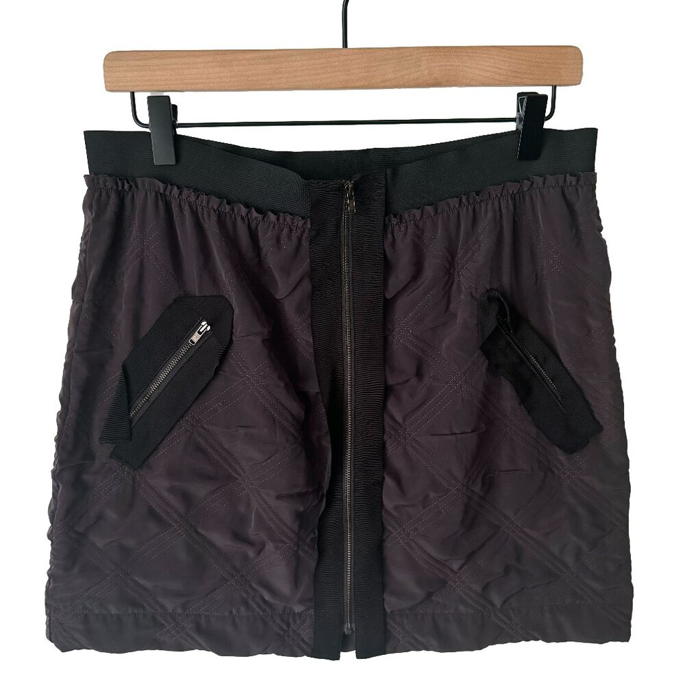 Anthropologie Leif Notes Quilted Mini Skirt With Zippers Size 4